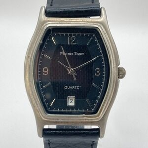 Mathey Tissot Womens Watch 31mm Silver Tone Textured Dial Date New Battery 7.25"